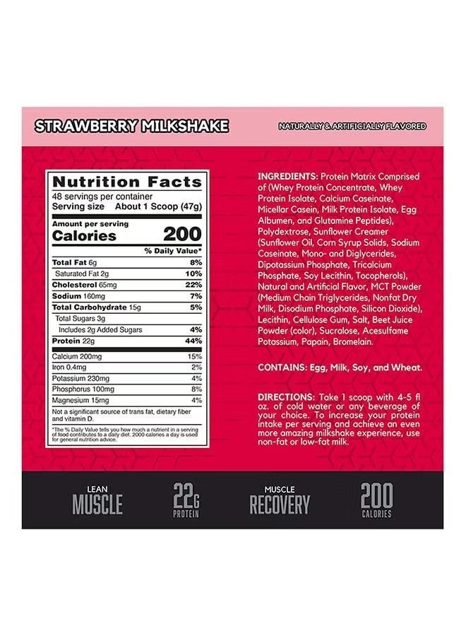 BSN, Syntha-6, Ultra Premium Protein Matrix, Strawberry Milkshake, 5 lbs (2.27 kg) - Image 4